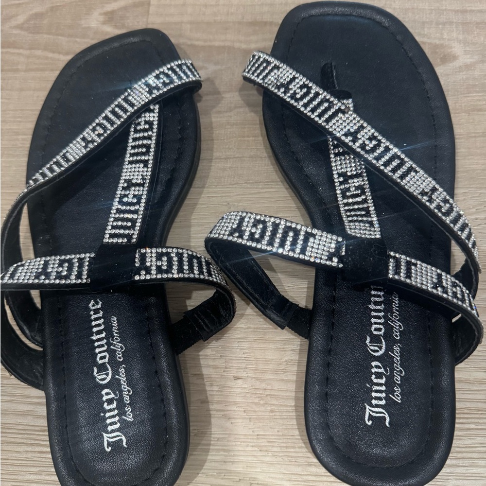 Juicy Couture Black Sandals with Sparkling Straps